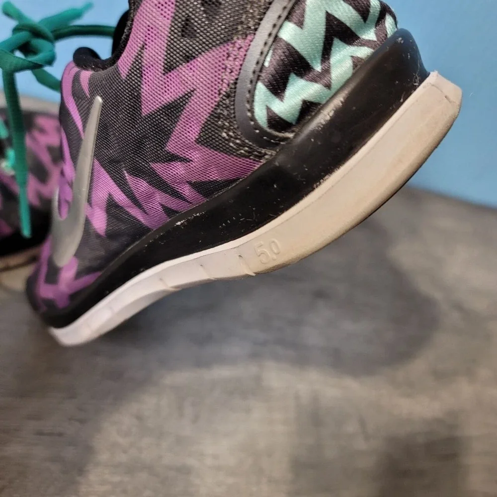 Nike Free TR Fit 3 Running‎ Race Shoes Womens US 9 Purple Black Teal Swoosh Logo
